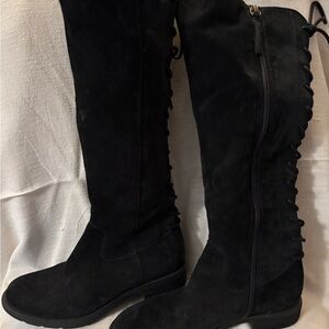 Aqua Elegant Black Over the Knee Boots